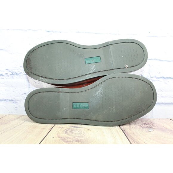 LL Bean Casco Bay Boat Shoes Moccasin Leather Brown Size 8.5 EE - Picture 7 of 9